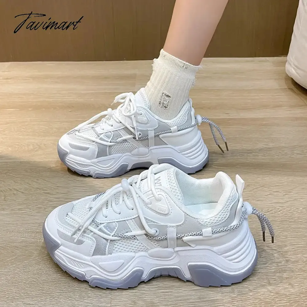 Tavimart Breathable Mesh Chunky Sneakers Women Spring and Autumn New Trendy Shoes Casual Comfortable Outdoor Sports Footwear Mujer