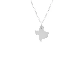 Tiny Silver Texas State Necklace