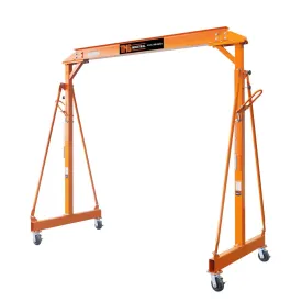 TMG Industrial 4400-lb Adjustable Height All-Steel Gantry Crane, Auto-Lock, 95” Min. Height, 142” Max. Height, Locking Swivel Caster Wheels, TMG-AGC21(Previously TMG-AGC20)