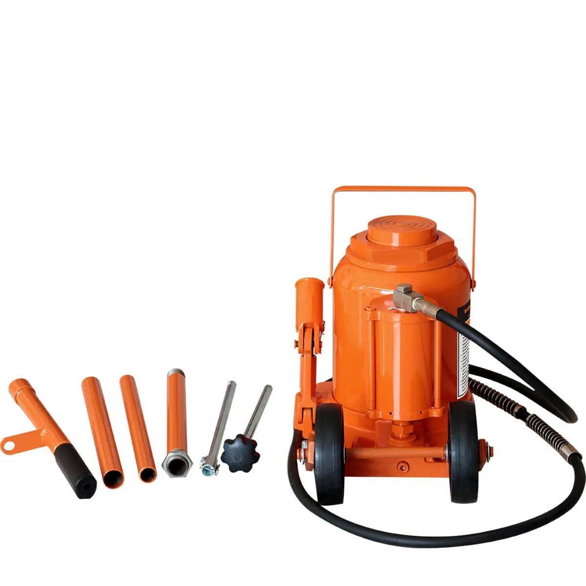 TMG Industrial 50 Ton Air Hydraulic Bottle Jack, 12” Minimum Height, 18” Maximum Height, TMG-AJA50