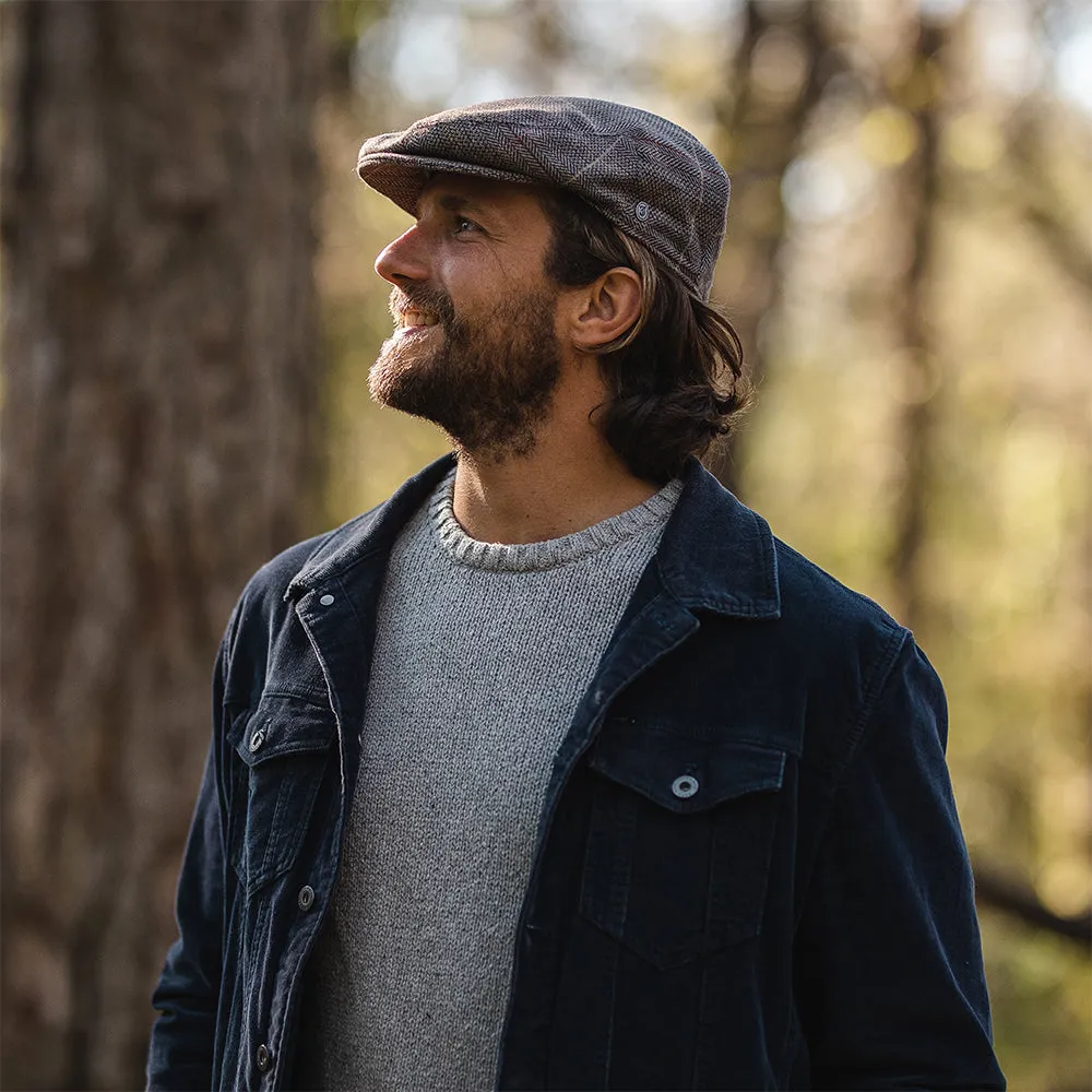 Tweed Flat Cap - Brown-Grey