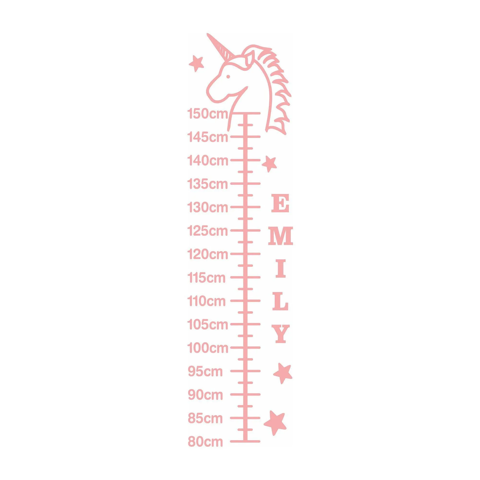 Unicorn Height Chart Wall Decal