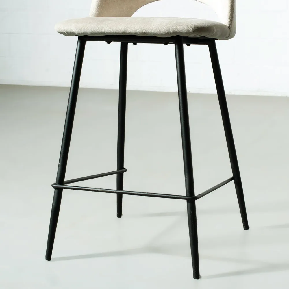 WALTER - Beige Fabric Counter Stool