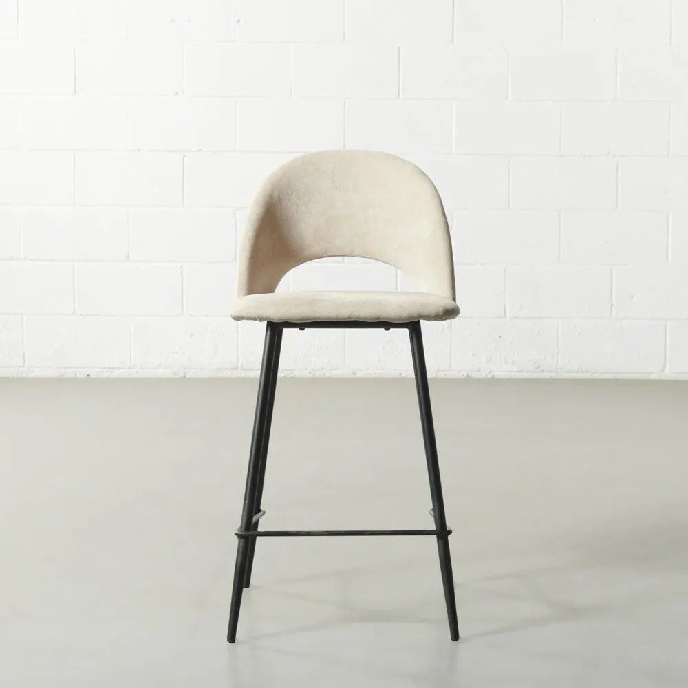 WALTER - Beige Fabric Counter Stool