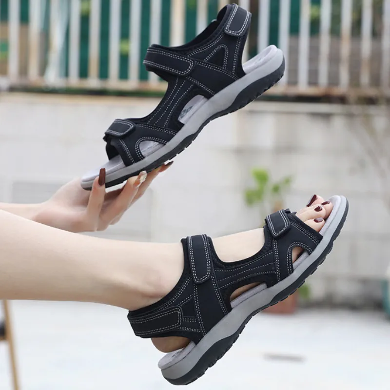 Women's Soft-soled orthopedic color-blocked Velcro sports sandals