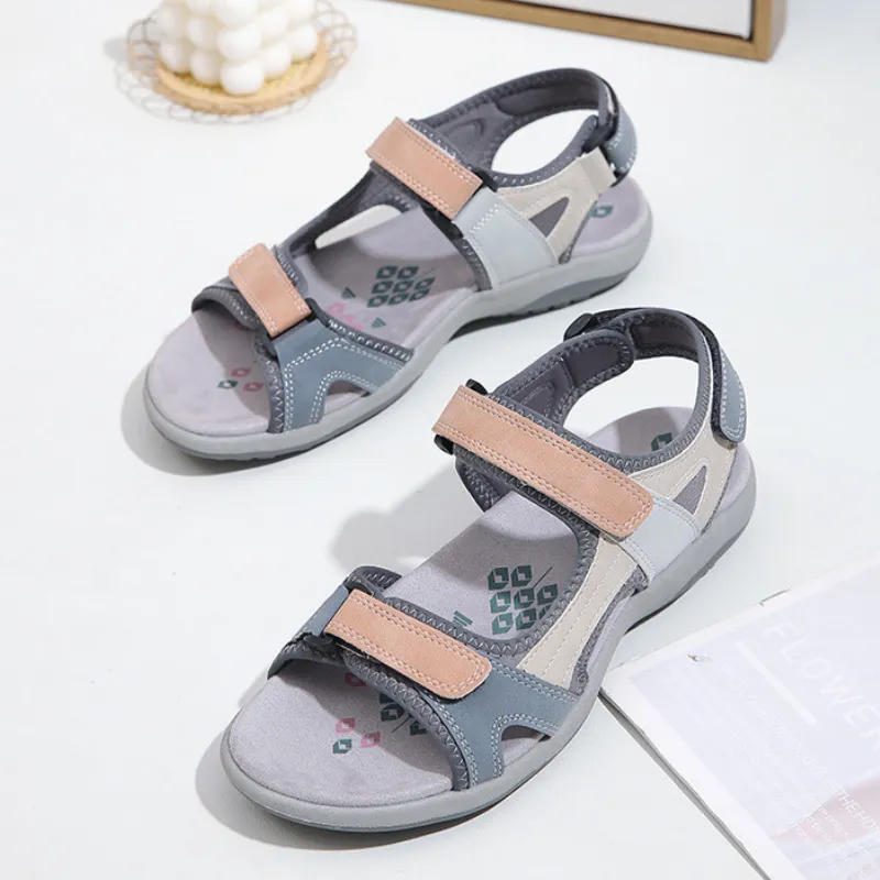 Women's Soft-soled orthopedic color-blocked Velcro sports sandals